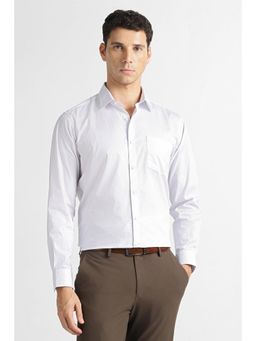 Van Heusen - Men White Print Full Sleeves Formal Shirt