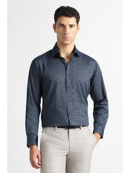 Van Heusen - Men Navy Print Full Sleeves Wedding Shirt