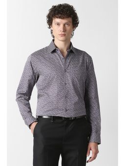 Van Heusen - Men Purple Print Full Sleeves Wedding Shirt