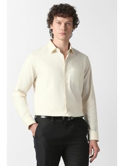 Van Heusen - Men Cream Solid Full Sleeves Wedding Shirt
