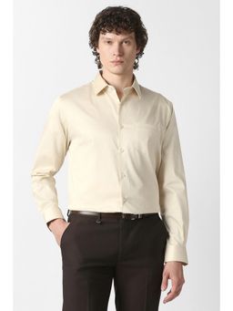 Van Heusen - Men Cream Solid Full Sleeves Wedding Shirt