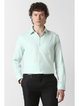 Van Heusen - Men Green Self Design Full Sleeves Wedding Shirt