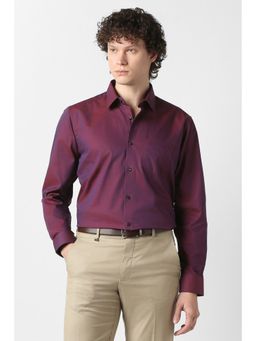 Van Heusen - Men Purple Solid Full Sleeves Wedding Shirt