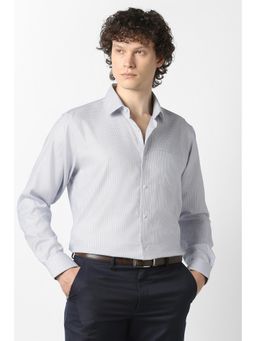 Van Heusen - Men Purple Print Full Sleeves Formal Shirt