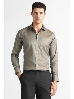Van Heusen - Men Grey Solid Full Sleeves Formal Shirt