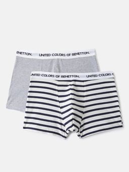 United Colors of Benetton - Boys Multi-Colour Cotton Blend Trunks (Pack of 2)