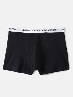 United Colors of Benetton - Boys Black Cotton Blend Trunks