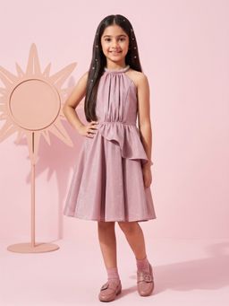 TINY GIRL - Girls Pink Polyester Dress