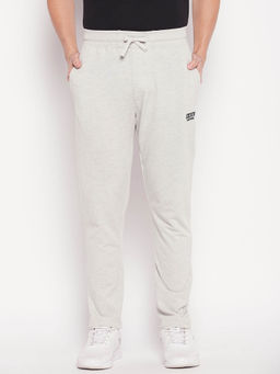 Club York - Men Ecru Melange Solid Track Pant