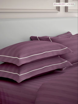 MULBERRY LIVING - Elysian Stripes Pillow Covers - Wine