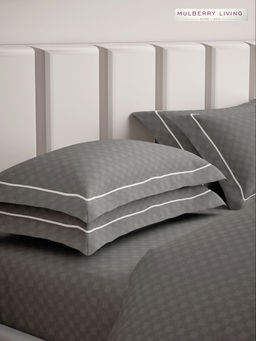 MULBERRY LIVING - Urban Grid Pillow Covers - Grey