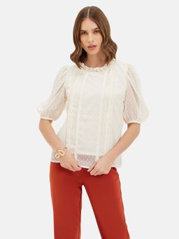 Kazo - Samantha Textured Top With Lace