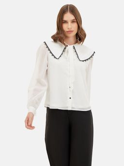 Kazo - Shonda Peterpan Collar Tie-Up Shirt