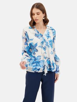Kazo - Amelia Printed Ruffled Top