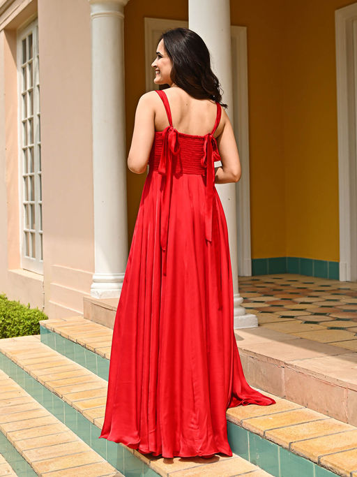 open lace back dress Black Marilyn Gown in Oxblood