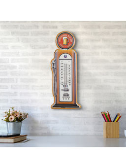 HomeTown - Route 66 Metal Petrol Pump Wall Decor In Mustard