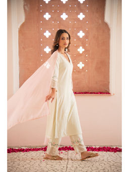 Seher Jaipur - Light Green Nayla Kurta & Pant with Dupatta (Set of 3)