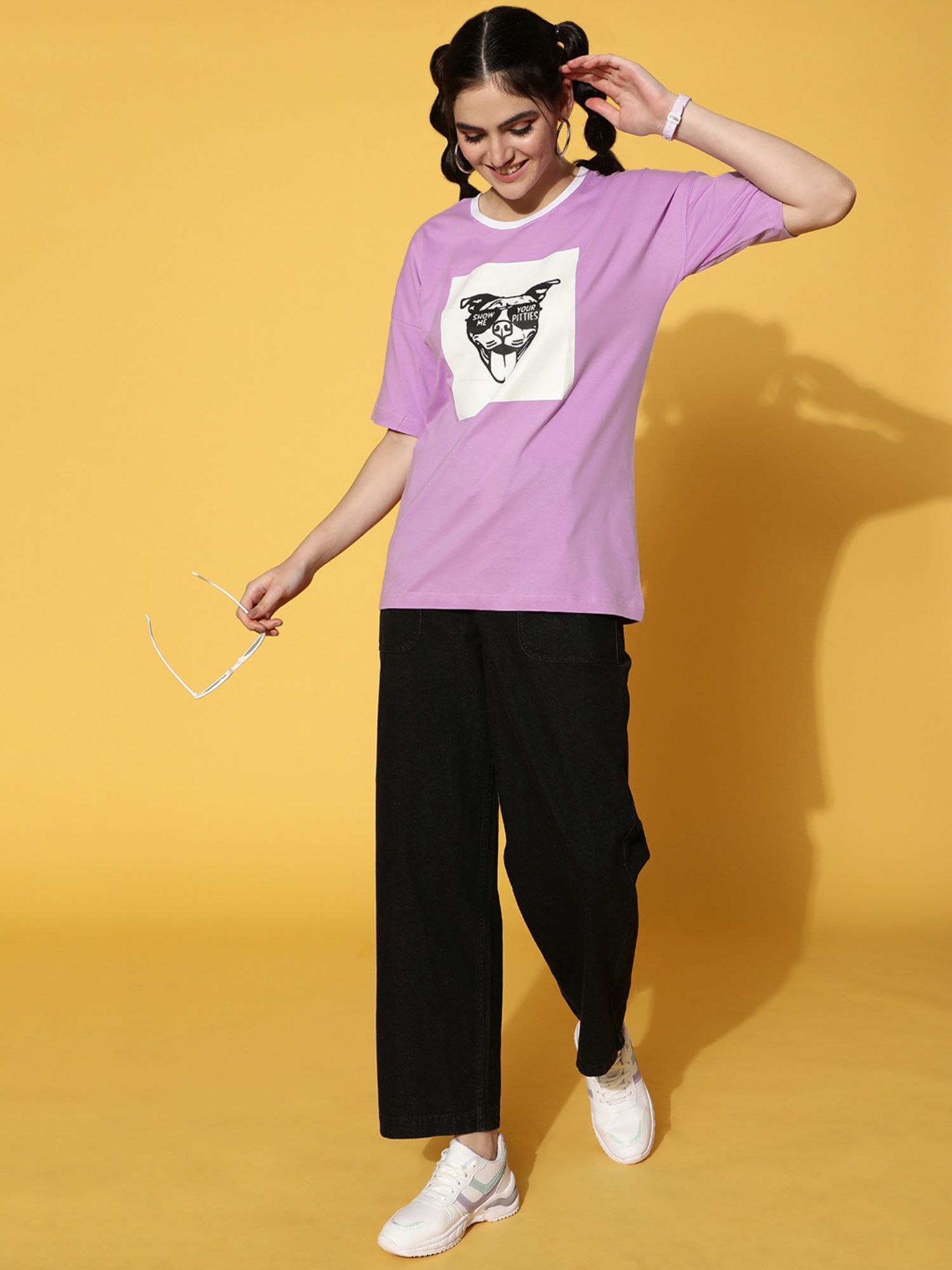 Buy Juneberry Lavender Over Sized T-Shirt Online