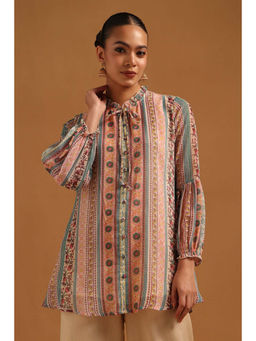 Soch - Multi-Color Chiffon Botanical Printed Top