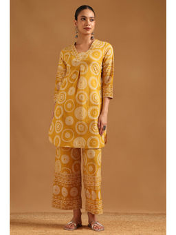 Soch - Mustard Cotton Printed Co-Ord Set