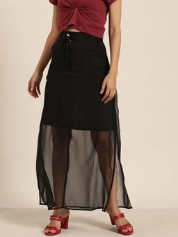 Qurvii - Black Georgette Skirt