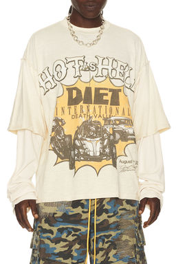Diet Starts Monday - Hot As Hell Layered Long Sleeve Tee