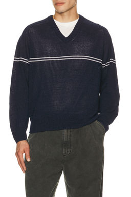 Dunst - Striped V Neck Striped Sweater