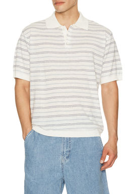 Dunst - Unisex Linen Striped Polo Knit