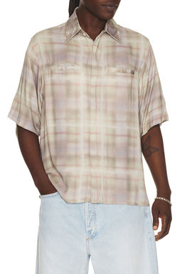 Jungles - Airbrush Plaid Button Up Shirt