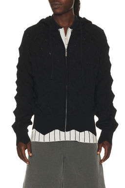 MADFRENZY - Spiked Slim Zip Up Hoodie