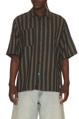 SCOTCH & SODA - Structured Stripe Relaxed Fit Short Sleeve Shirt