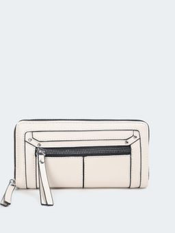 max - Women Solid Zip Around Wallet - White