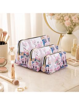 NFI Essentials - Pink Printed Cosmetic Pouches (S/M/L) (Pack of 3)