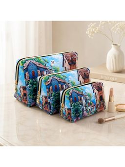 NFI Essentials - Multi-Color Printed Cosmetic Pouches (S/M/L) (Pack of 3)