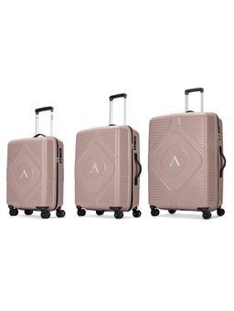 Aristocrat - Unisex Crystal Hard Luggage Trolley Bags - Peach (S/M/L) (Pack of 3)