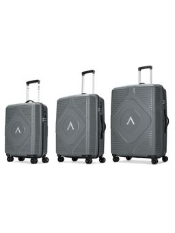 Aristocrat - Unisex Crystal Hard Luggage Trolley Bags - Grey (S/M/L) (Pack of 3)