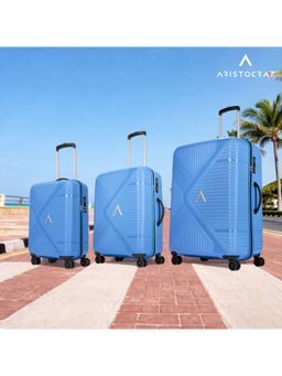 Aristocrat - Unisex Envoy Hard Luggage Trolley Bags - Blue (S/M/L) (Pack of 3)