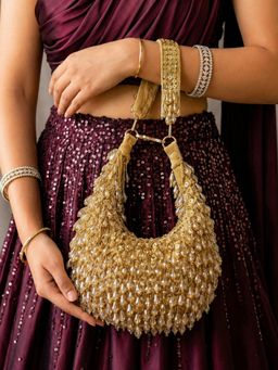 ARTKLIM - Midnight Glam Golden Elegant Handbag With Detachable Strap