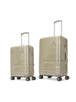 Aristocrat - Unisex Lineo Hard Luggage Trolley Bags - Gold (S/M) (Pack of 2)