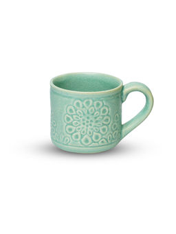 Yellow Marigold - Wild Rose Pastel Green Mug (Set of 4)