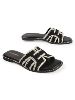 D'Shoe Lounge - Black Handcrafted Embroidered Flats
