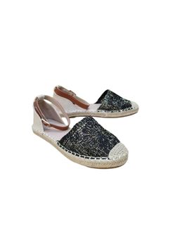 D'Shoe Lounge - Elegant Black Embroidered Espadrille