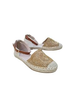 D'Shoe Lounge - Elegant Gold Embroidered Espadrille