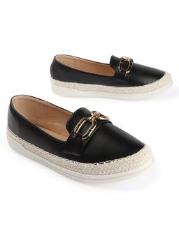 D'Shoe Lounge - Elegant Black Espadrille Loafers