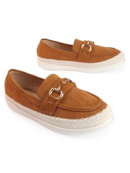 D'Shoe Lounge - Elegant Brown Suede Espadrille Loafers
