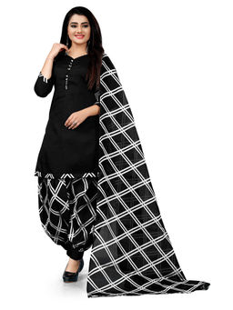Rajnandini - Black Cotton Blend Kurta with Patiala Salwar and Dupatta (Set of 3)
