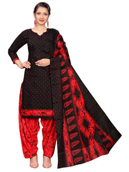 Rajnandini - Black Cotton Blend Printed Kurta with Patiala Salwar and Dupatta (Set of 3)
