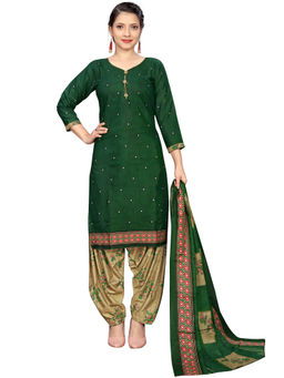 Rajnandini - Green Cotton Blend Printed Kurta with Patiala Salwar and Dupatta (Set of 3)