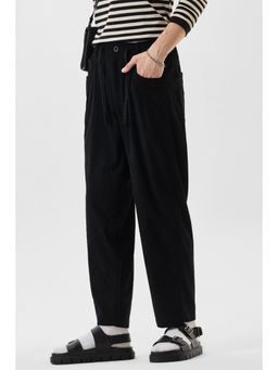 Snitch - Relaxed Fit Mid Rise Black Trousers