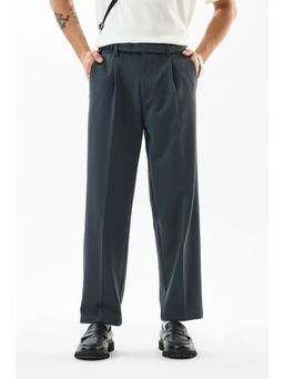 Snitch - Dark Grey Textured Regular Formal Trouser for Men